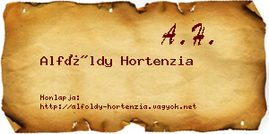 Alföldy Hortenzia névjegykártya